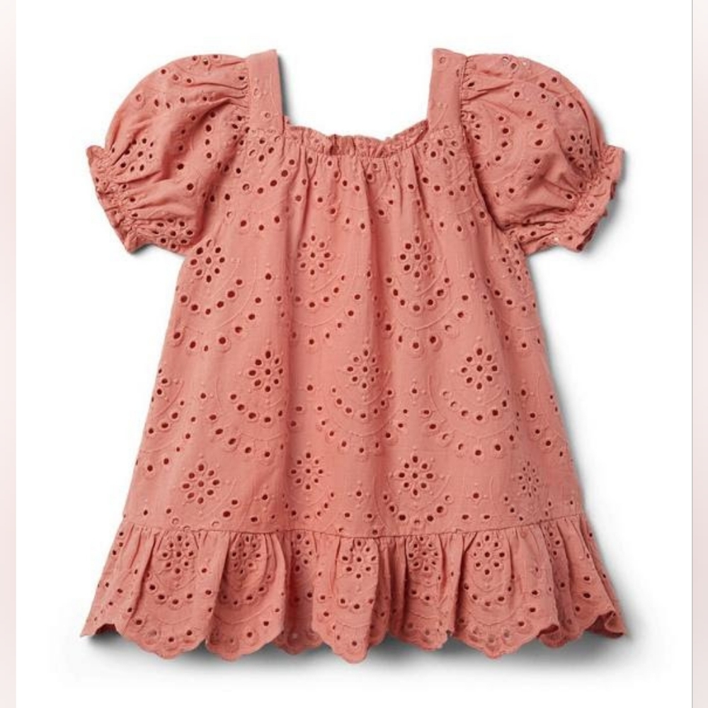 Janie & Jack eyelet puff sleeve dress